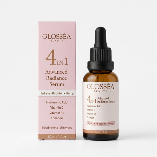 Glosséa Beauty 4-in-1 Advanced Radiance Serum with 
Hyaluronic Acid and Vitamin C – 30ml